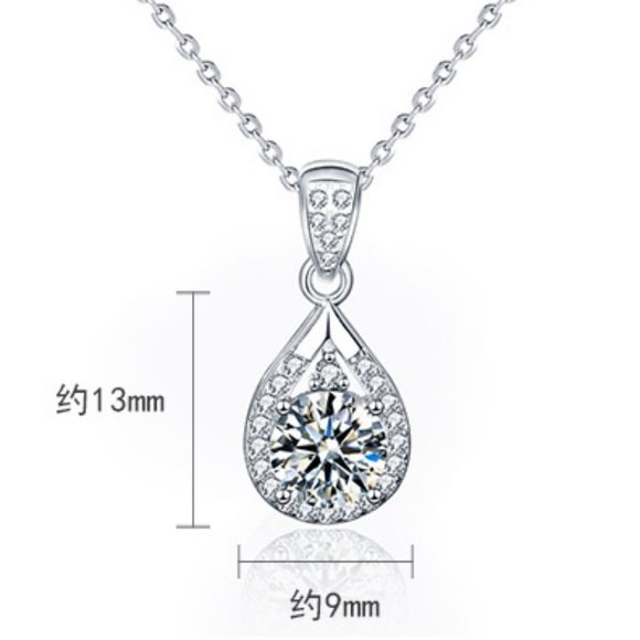 Certified 1ct. t.w. Moissanite Diamond Waterdrop Necklace NEW - Picture 6 of 10